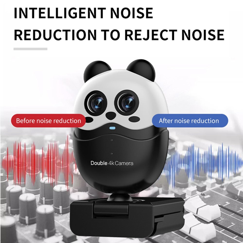 4K Dual-Lens Webcam with Remote Control – Autofocus for Video Calls