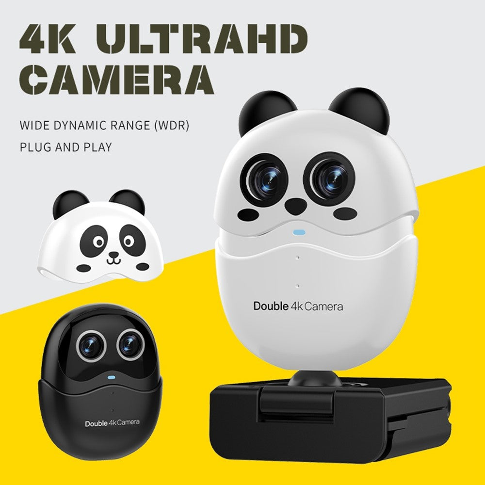 4K Dual-Lens Webcam with Remote Control – Autofocus for Video Calls