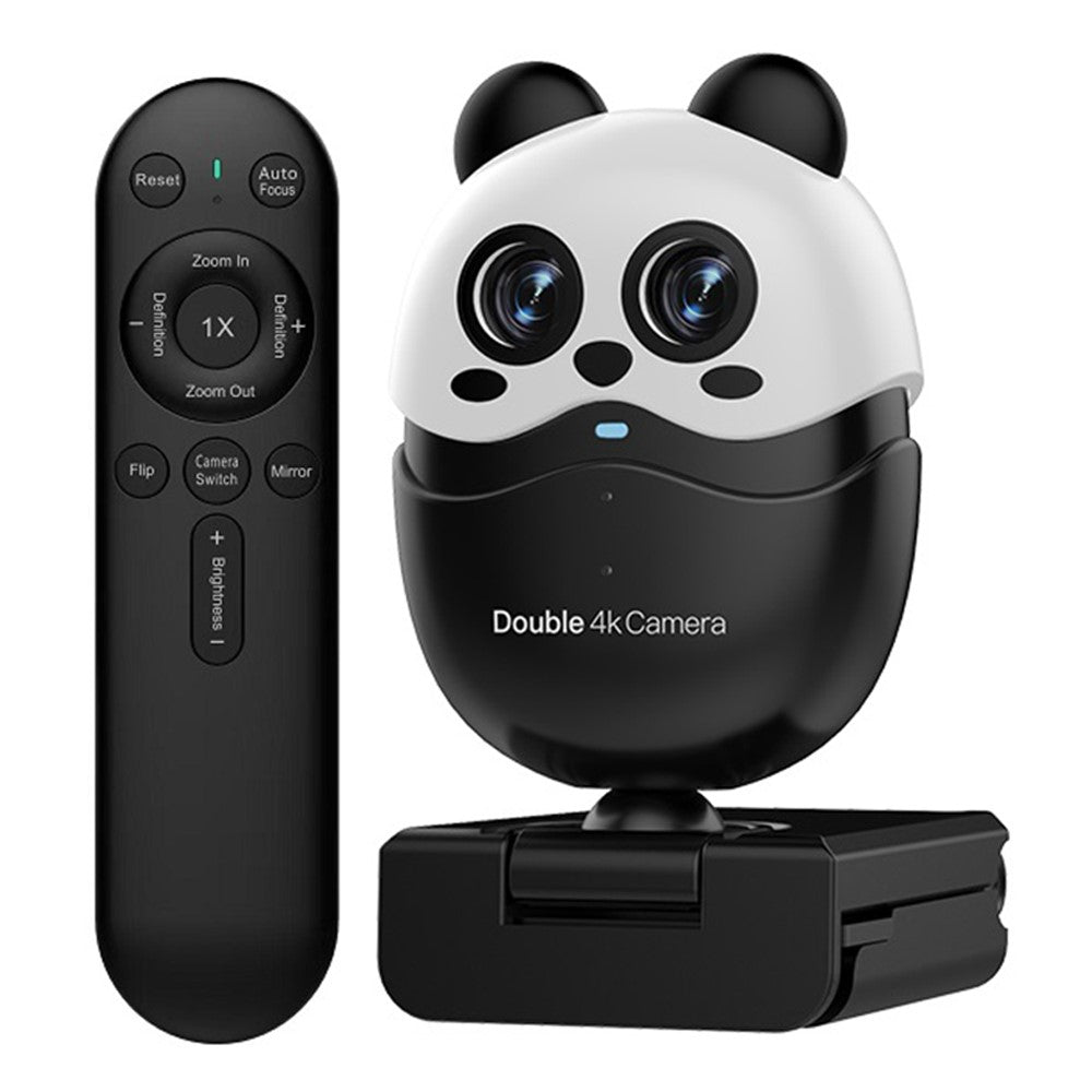 4K Dual-Lens Webcam with Remote Control – Autofocus for Video Calls