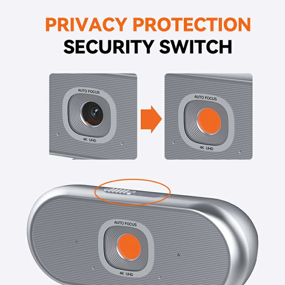 4K USB Webcam – Plug-and-Play Autofocus for Meetings & Streaming