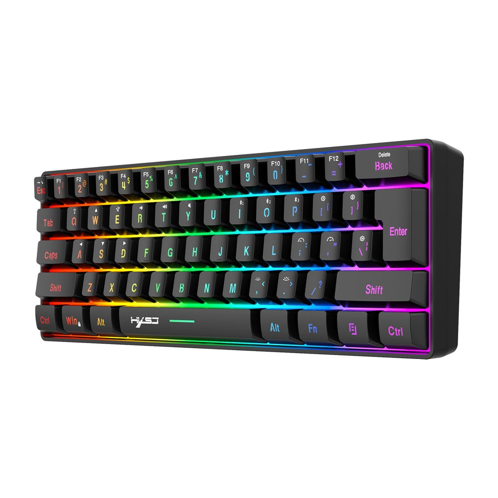 61-Key Tri-Mode Gaming Keyboard – 2.4G, Bluetooth & Wired, RGB Backlit