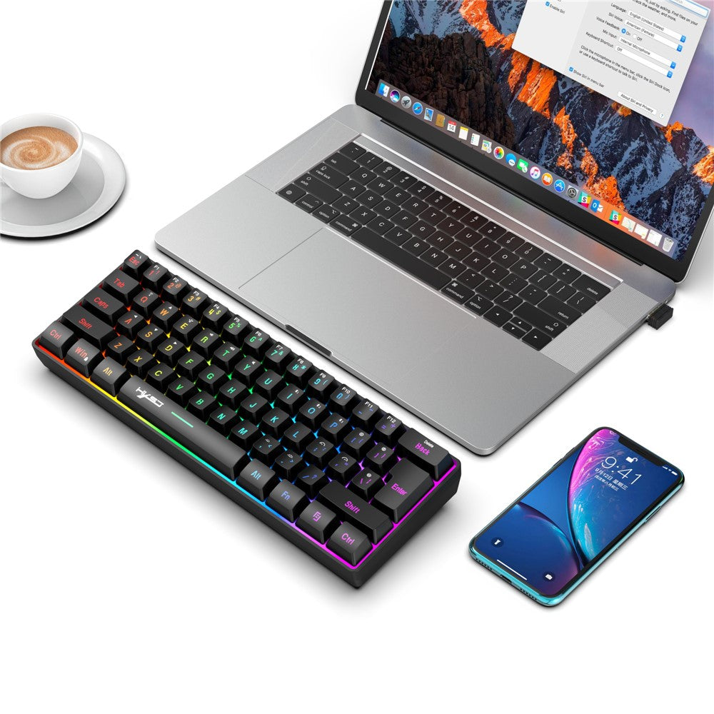 61-Key Tri-Mode Gaming Keyboard – 2.4G, Bluetooth & Wired, RGB Backlit