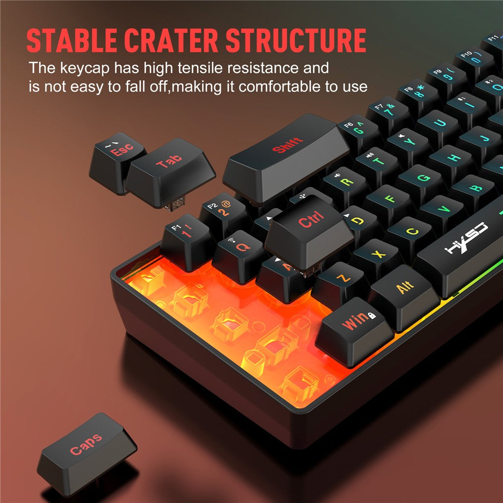 61-Key Tri-Mode Gaming Keyboard – 2.4G, Bluetooth & Wired, RGB Backlit
