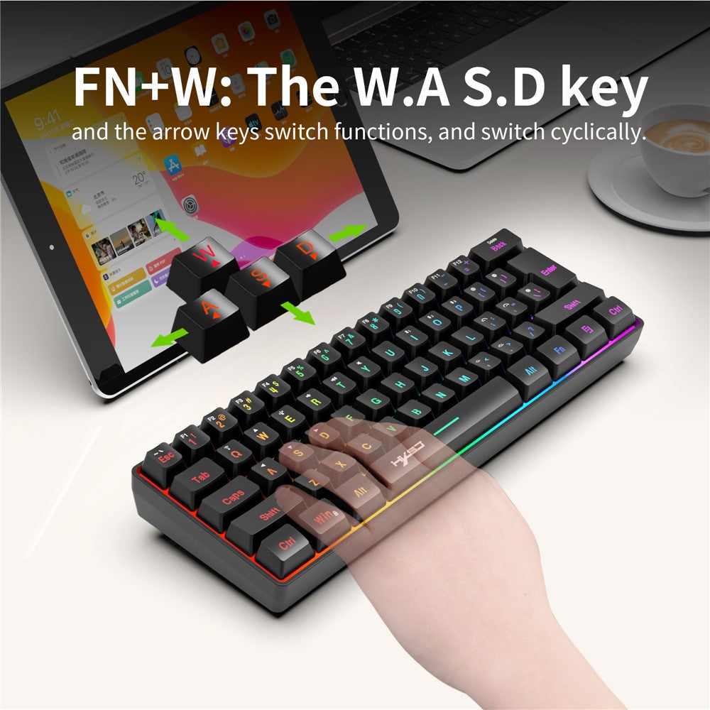 61-Key Tri-Mode Gaming Keyboard – 2.4G, Bluetooth & Wired, RGB Backlit