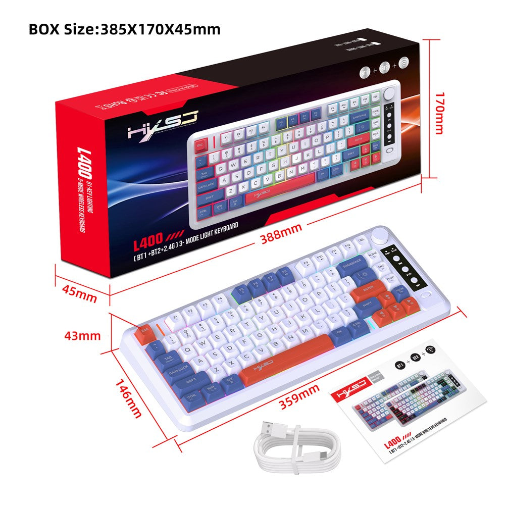 81-Key Tri-Mode Wireless Keyboard – 2.4G & Bluetooth, RGB Backlit