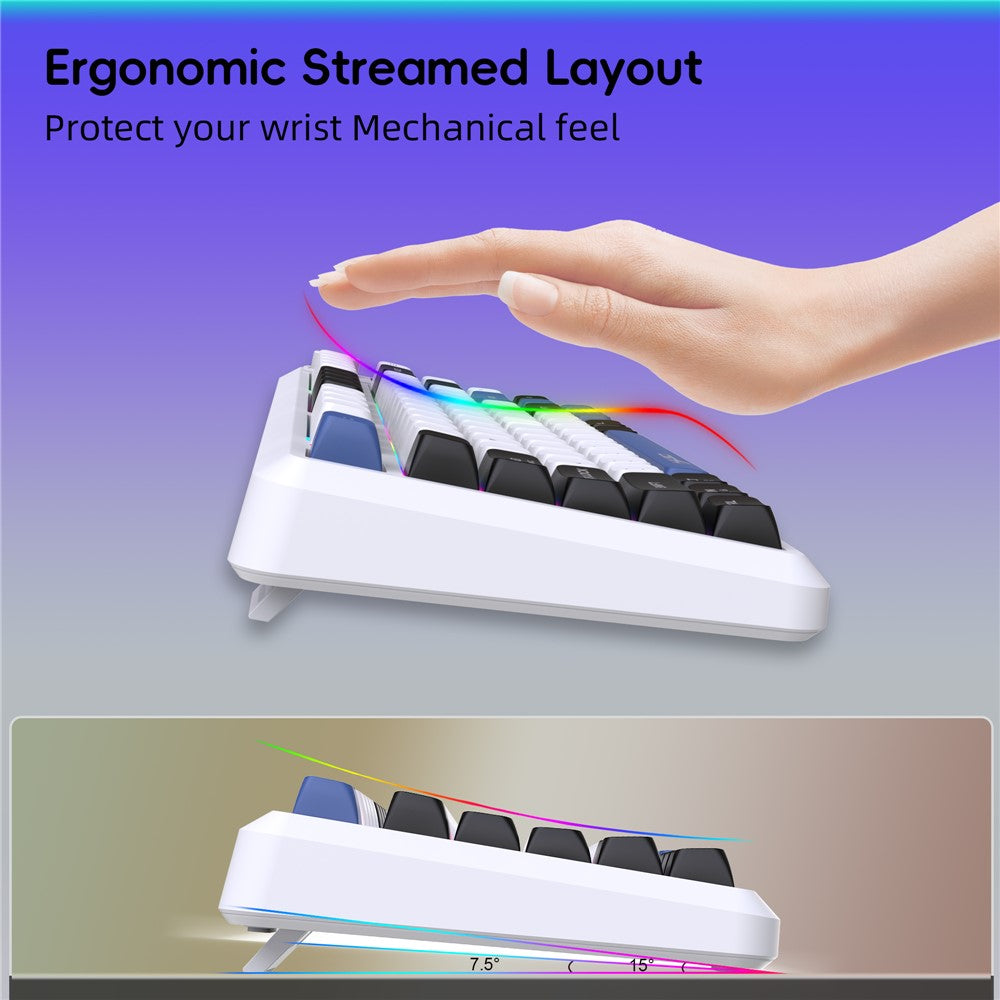 81-Key Tri-Mode Wireless Keyboard – 2.4G & Bluetooth, RGB Backlit