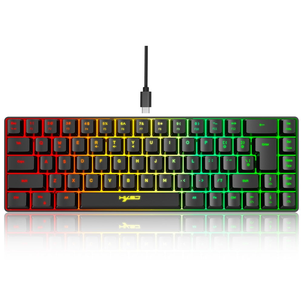 68-Key Wired Gaming Keyboard – RGB Backlit, Compact Membrane Design