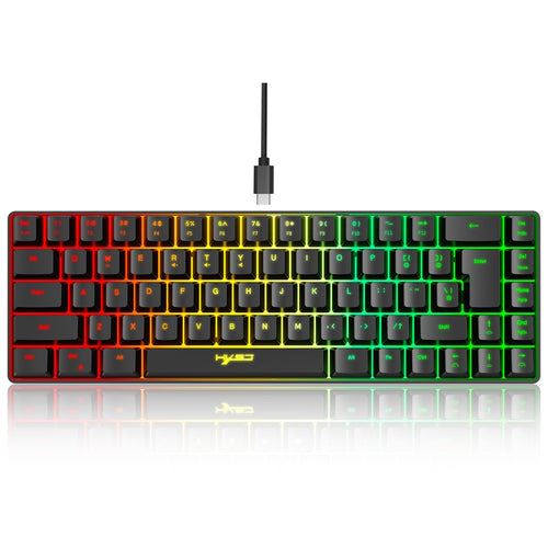 68-Key Wired Gaming Keyboard – RGB Backlit, Compact Membrane Design