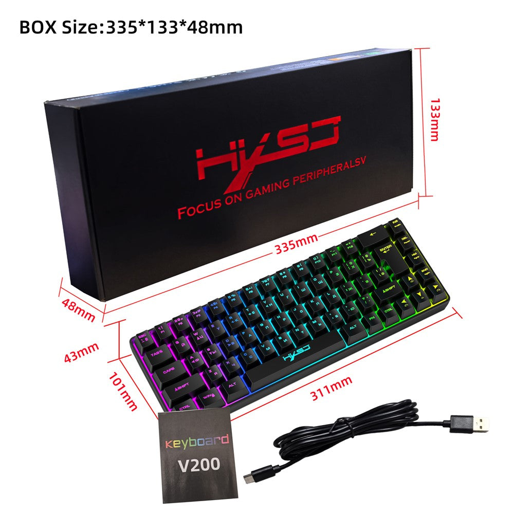 68-Key Wired Gaming Keyboard – RGB Backlit, Russian Layout