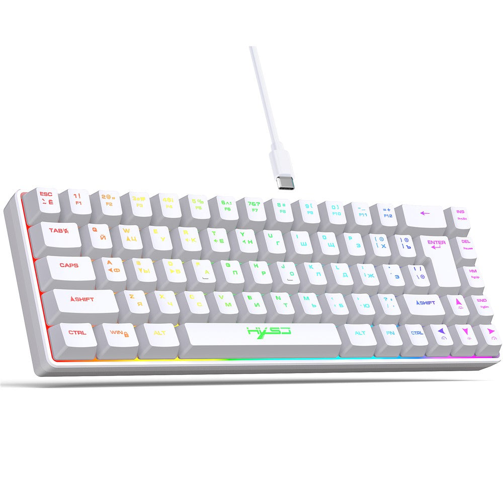 68-Key Wired Gaming Keyboard – RGB Backlit, Russian Layout
