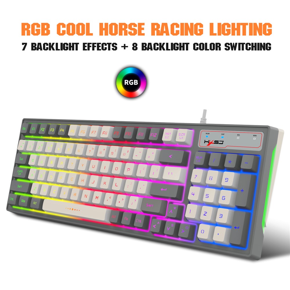 96-Key Wired Gaming Keyboard – RGB Backlit, Mechanical Feel