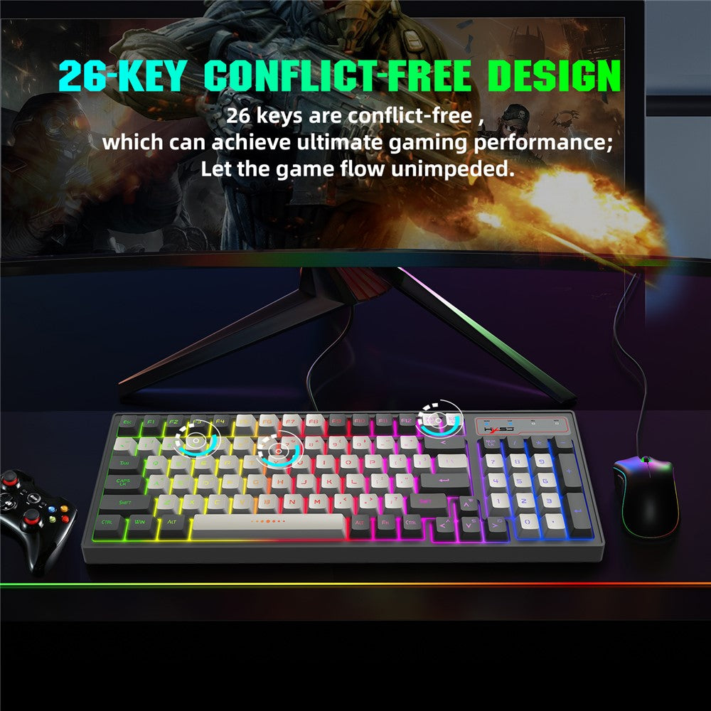 96-Key Wired Gaming Keyboard – RGB Backlit, Mechanical Feel