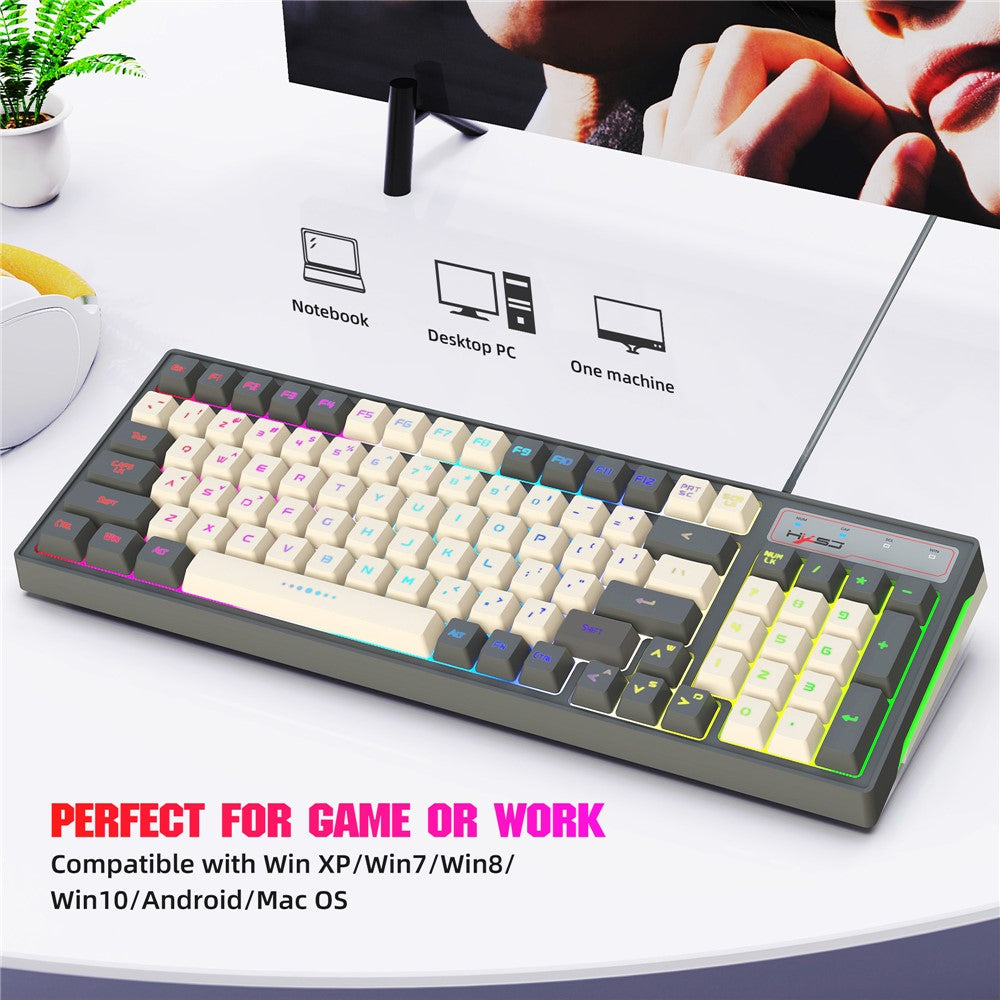 96-Key Wired Gaming Keyboard – RGB Backlit, Mechanical Feel