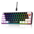 61-Key Compact Wired Gaming Keyboard – RGB Backlit with Media Controls