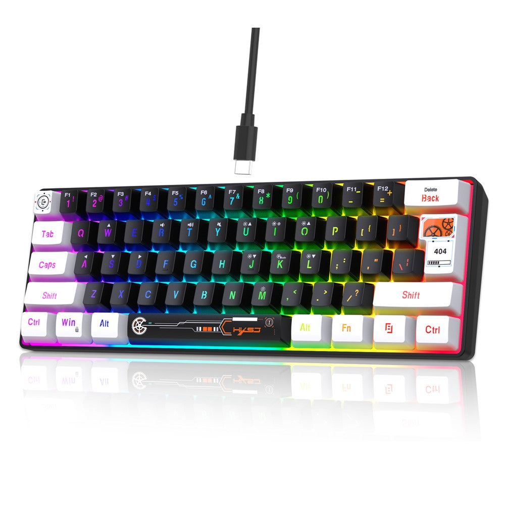 61-Key Compact Wired Gaming Keyboard – RGB Backlit with Media Controls