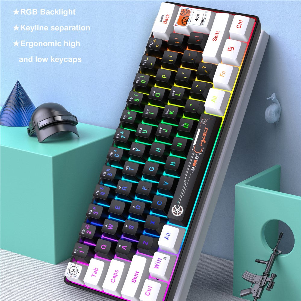 61-Key Compact Wired Gaming Keyboard – RGB Backlit with Media Controls