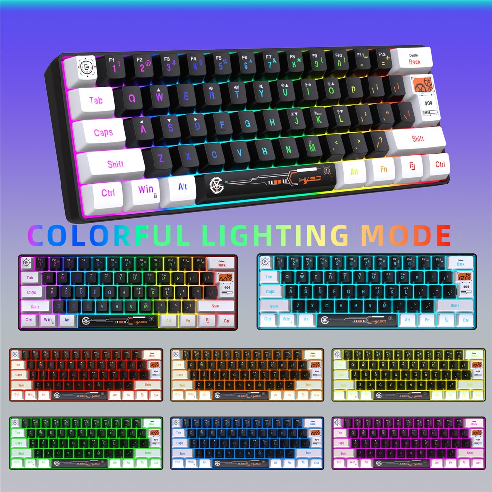 61-Key Compact Wired Gaming Keyboard – RGB Backlit with Media Controls