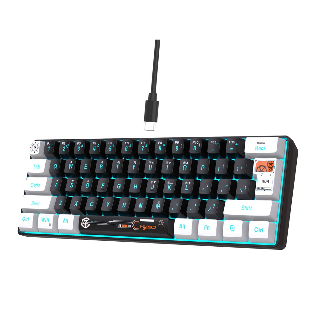 61-Key Compact Wired Gaming Keyboard – RGB Backlit with Media Controls