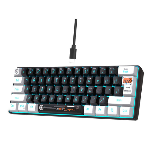 61-Key Compact Wired Gaming Keyboard – RGB Backlit with Media Controls