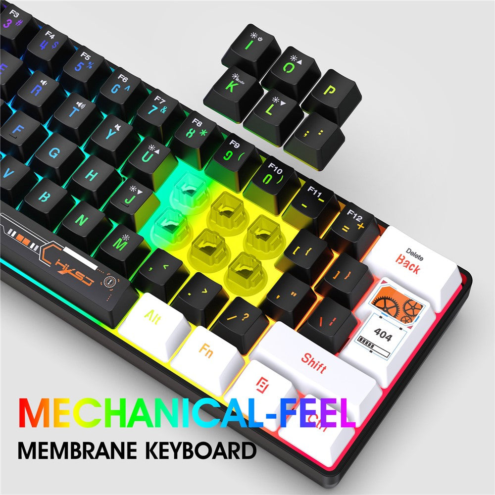 61-Key Compact Wired Gaming Keyboard – RGB Backlit with Media Controls
