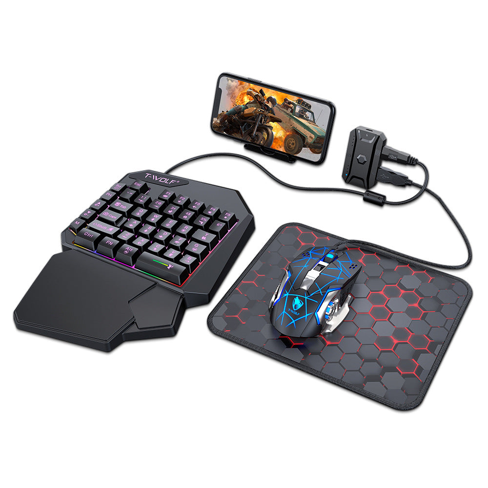 T-WOLF TF900 One-Handed Gaming Keyboard – Programmable, RGB Backlit