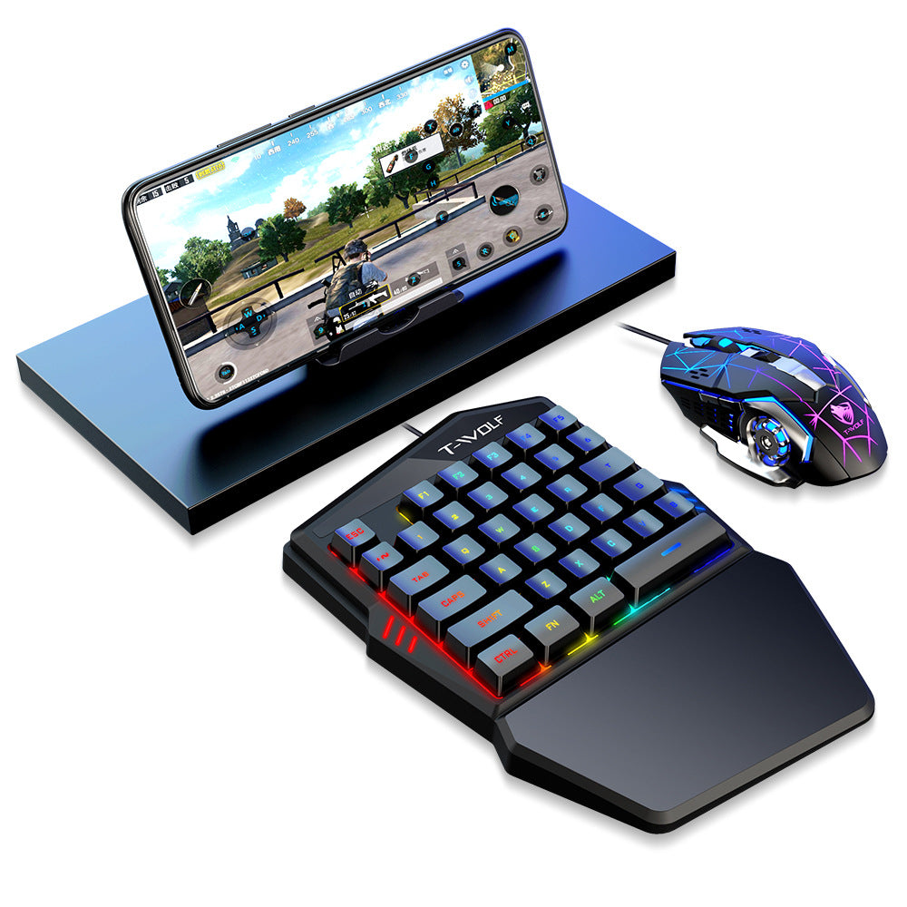 T-WOLF TF900 One-Handed Gaming Keyboard – Programmable, RGB Backlit
