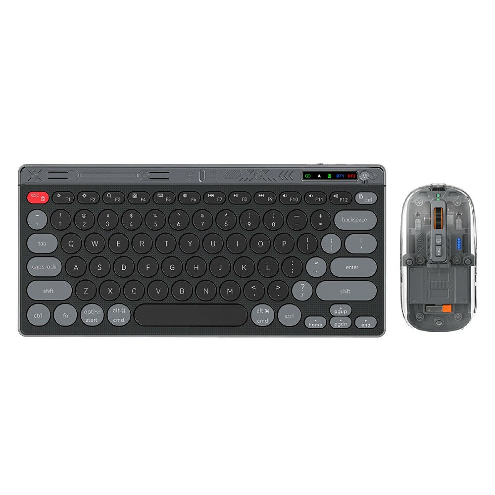 Clear Shell Wireless Keyboard & Mouse Set – 78-Key, Triple Mode, Type-C