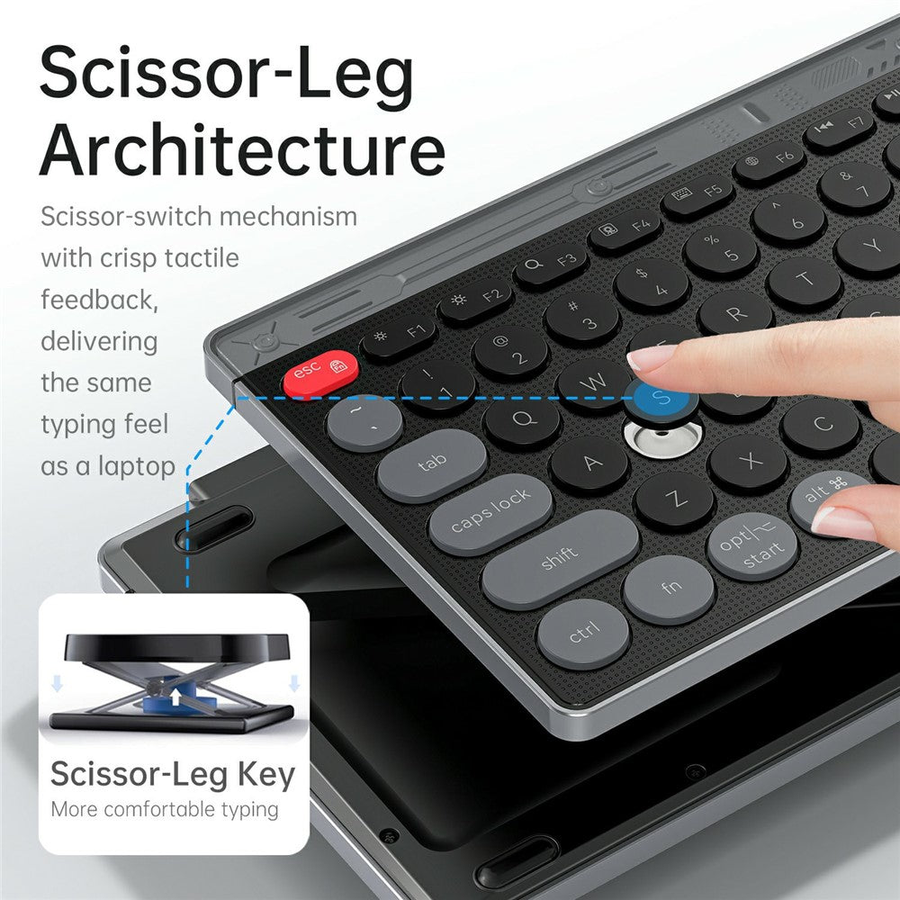 Clear Shell Wireless Keyboard & Mouse Set – 78-Key, Triple Mode, Type-C