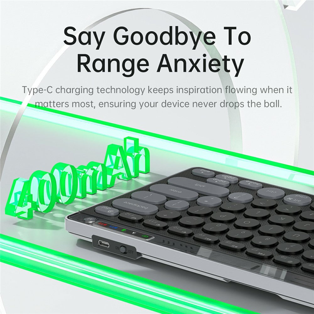 Clear Shell Wireless Keyboard & Mouse Set – 78-Key, Triple Mode, Type-C