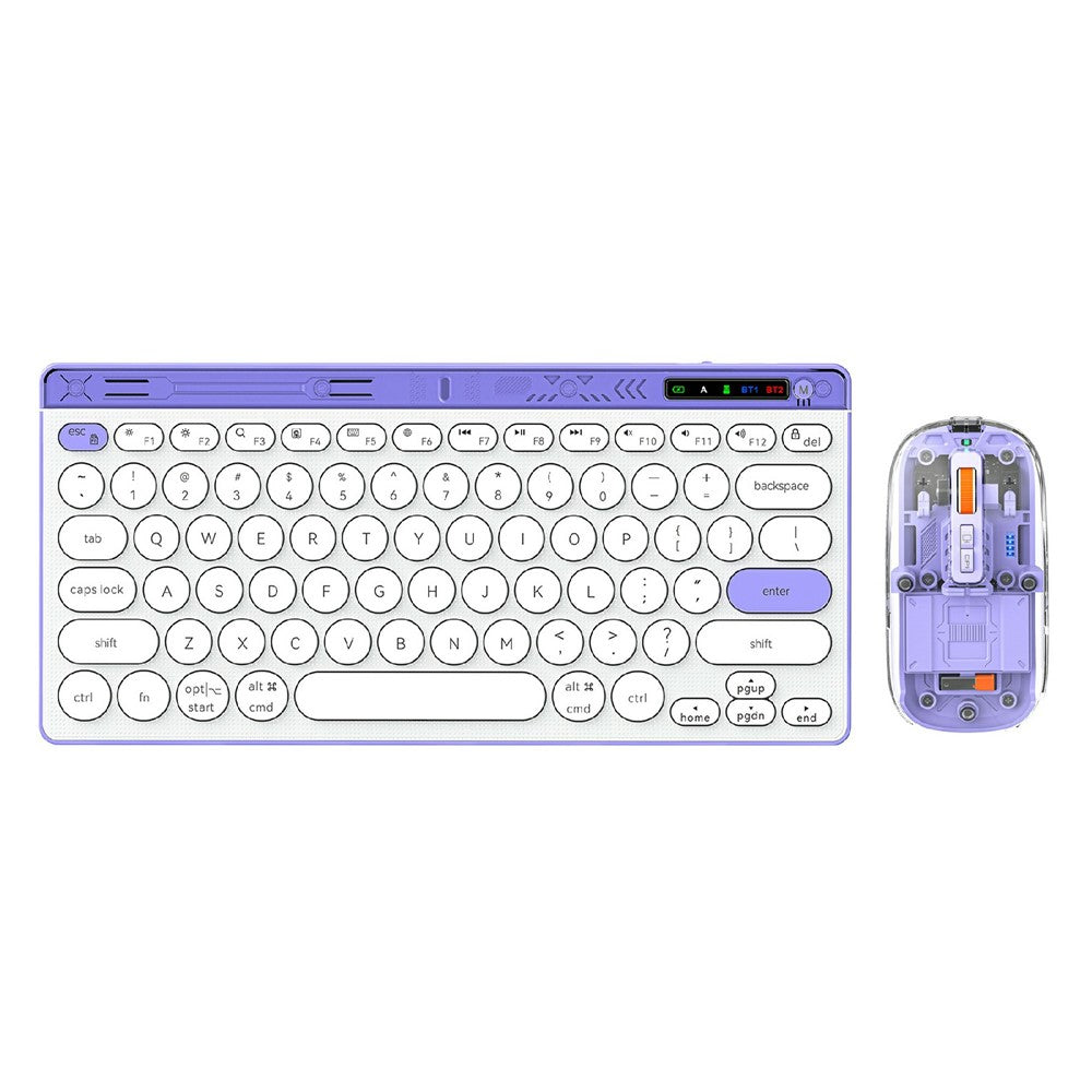 Clear Shell Wireless Keyboard & Mouse Set – 78-Key, Triple Mode, Type-C