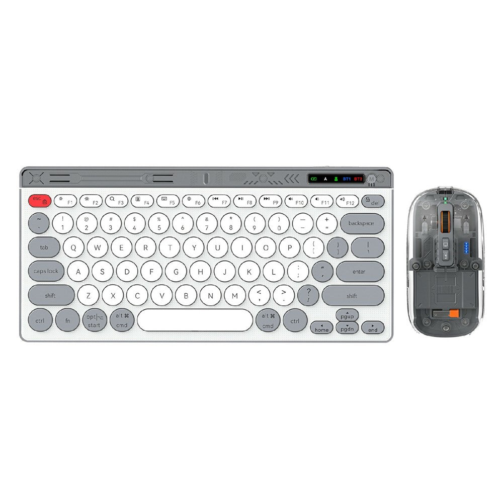 Clear Shell Wireless Keyboard & Mouse Set – 78-Key, Triple Mode, Type-C