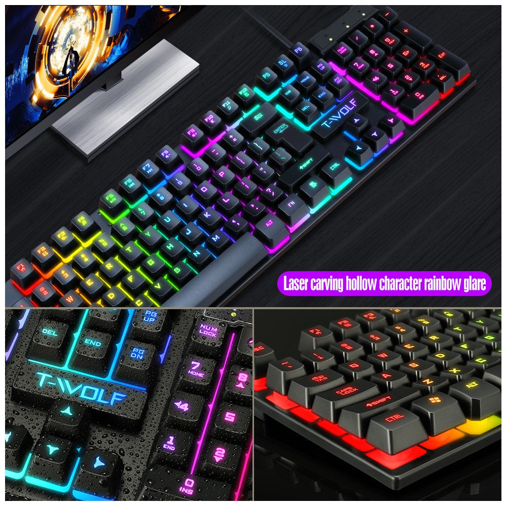 T-WOLF TF200 Wired Gaming Keyboard & Mouse Set