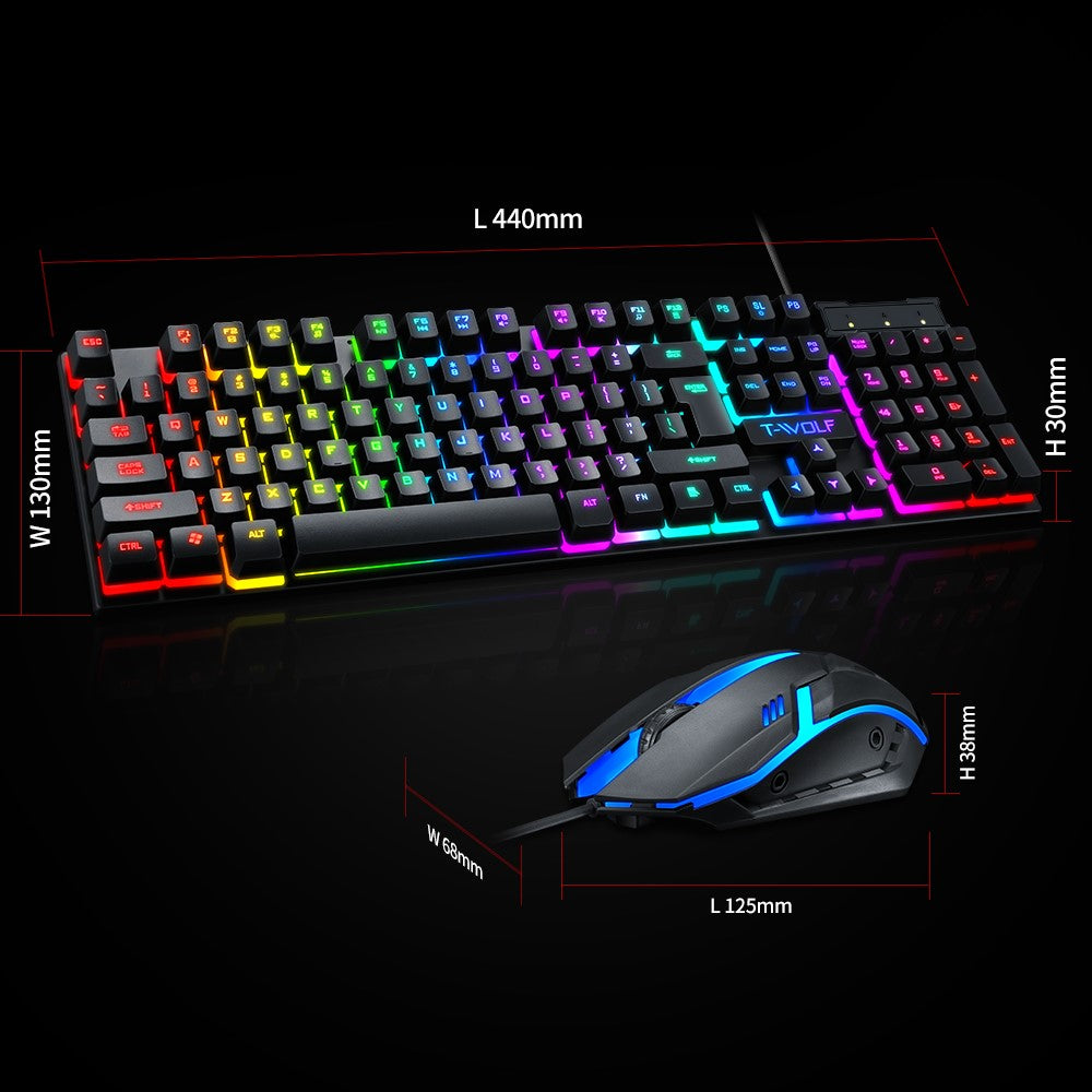 T-WOLF TF200 Wired Gaming Keyboard & Mouse Set