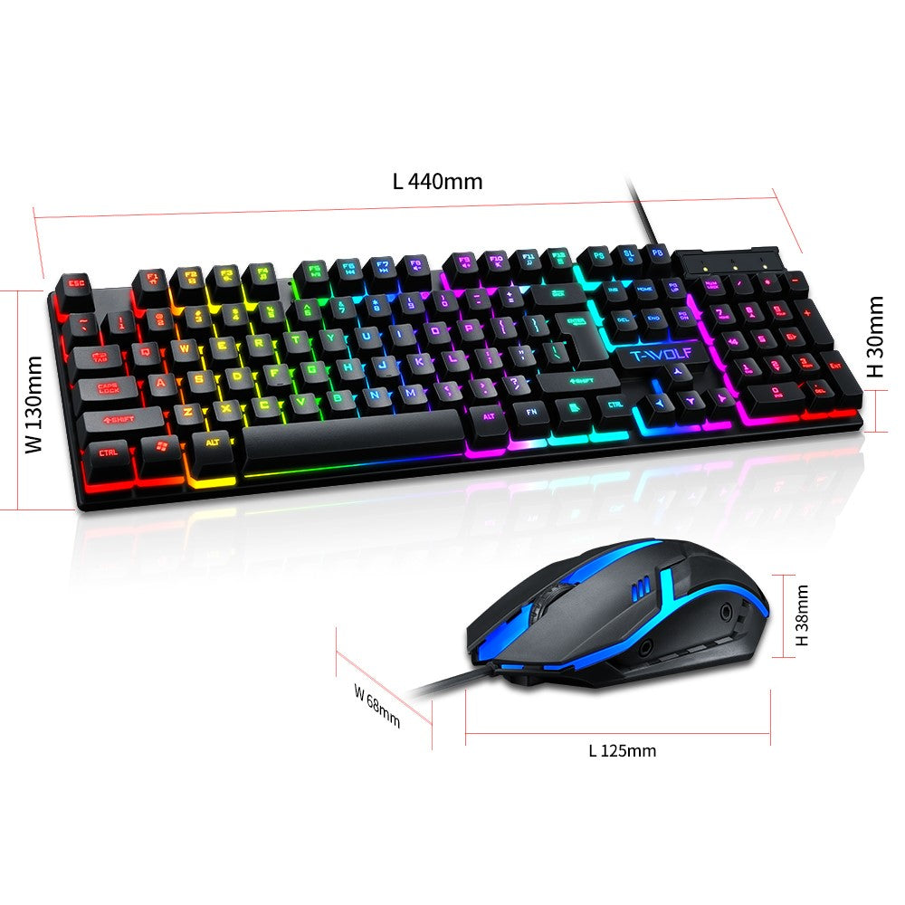 T-WOLF TF200 Wired Gaming Keyboard & Mouse Set