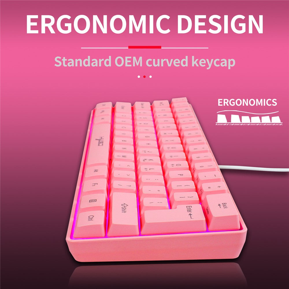 61-Key Wired Gaming Keyboard – Colorful RGB Backlight