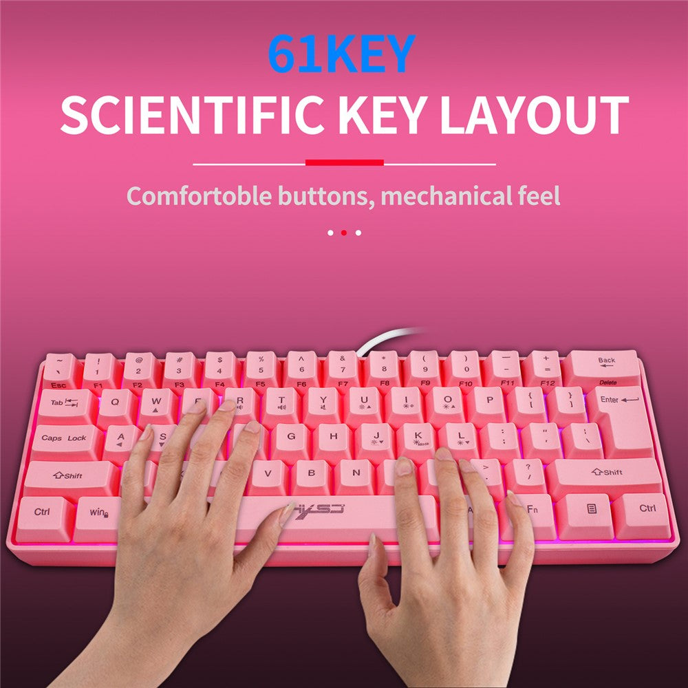 61-Key Wired Gaming Keyboard – Colorful RGB Backlight