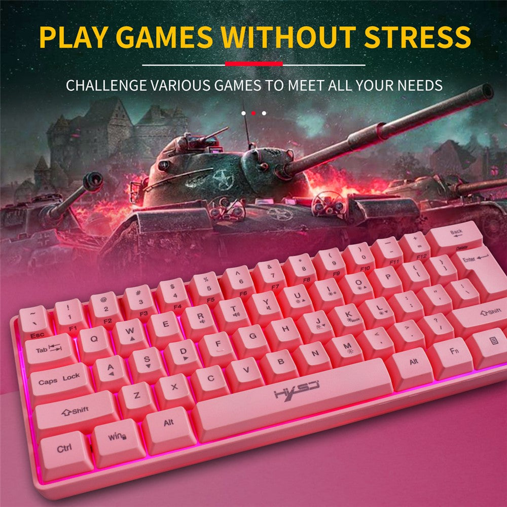 61-Key Wired Gaming Keyboard – Colorful RGB Backlight