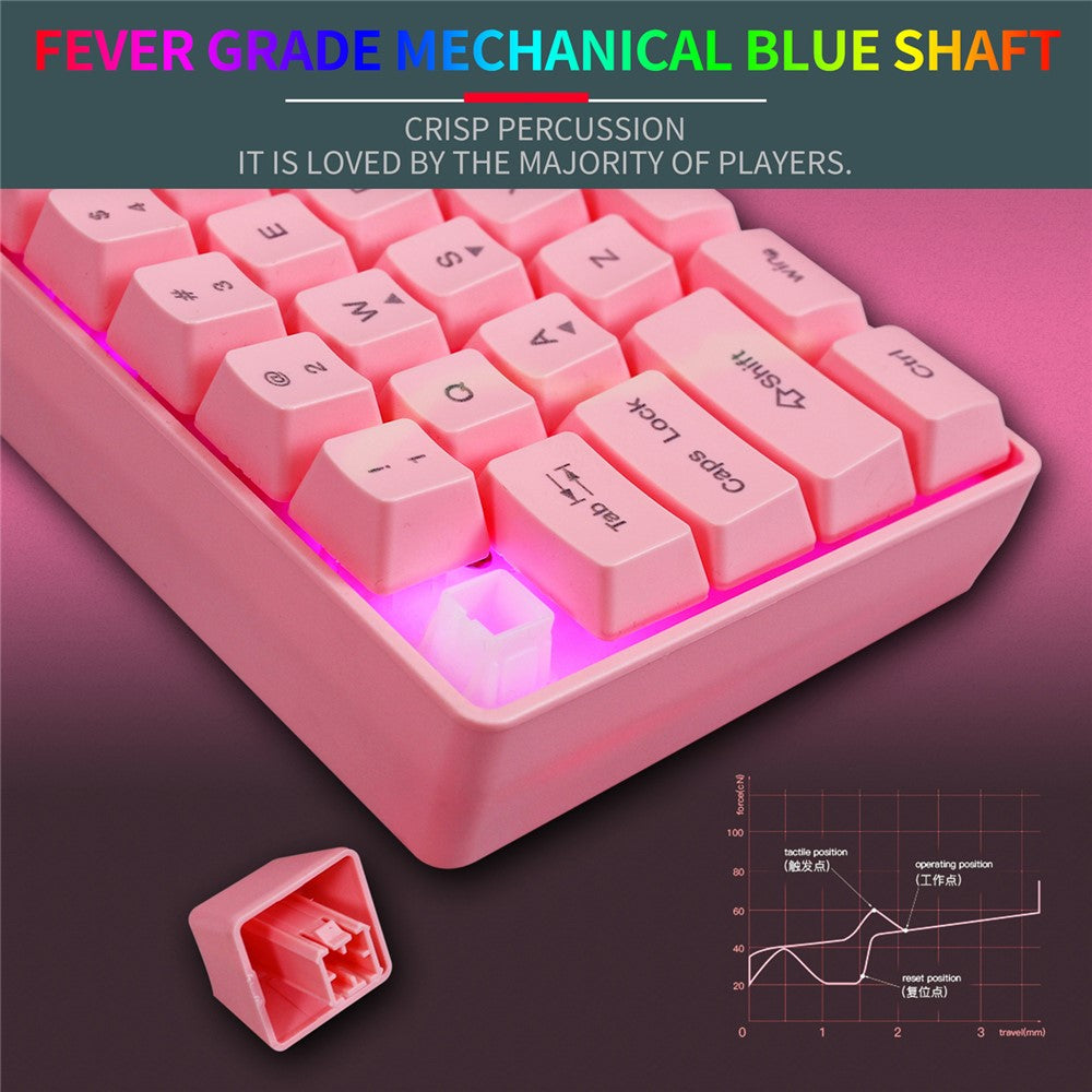 61-Key Wired Gaming Keyboard – Colorful RGB Backlight