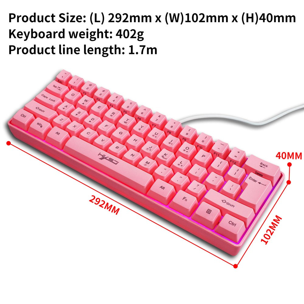 61-Key Wired Gaming Keyboard – Colorful RGB Backlight