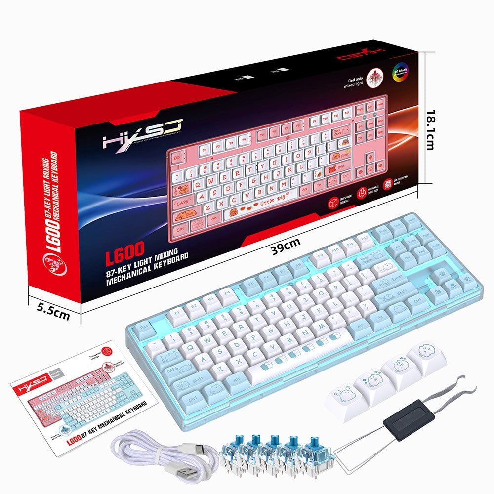 87-Key Ergonomic Mechanical Keyboard – Playful Cartoon Design