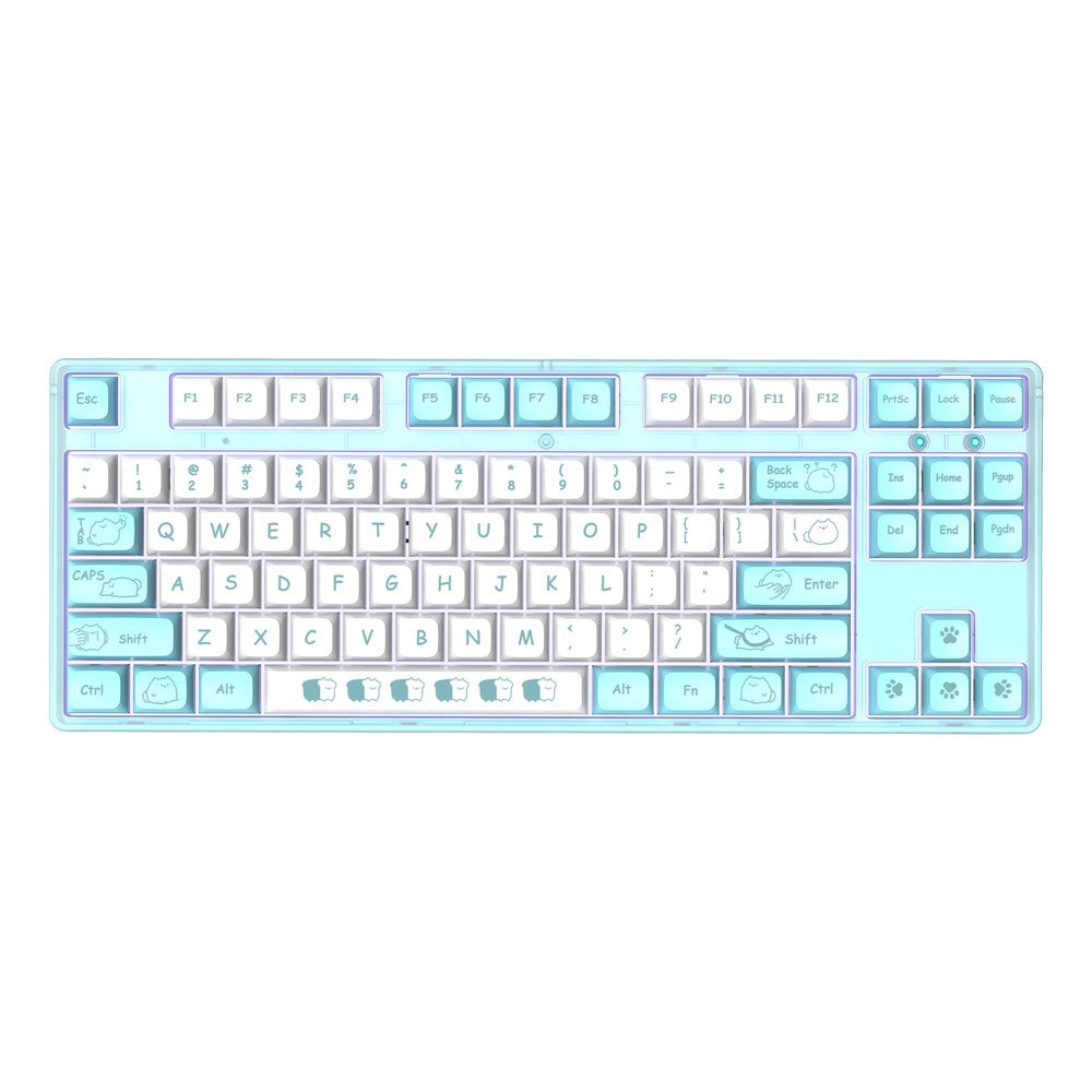 87-Key Ergonomic Mechanical Keyboard – Playful Cartoon Design