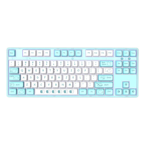 87-Key Ergonomic Mechanical Keyboard – Playful Cartoon Design