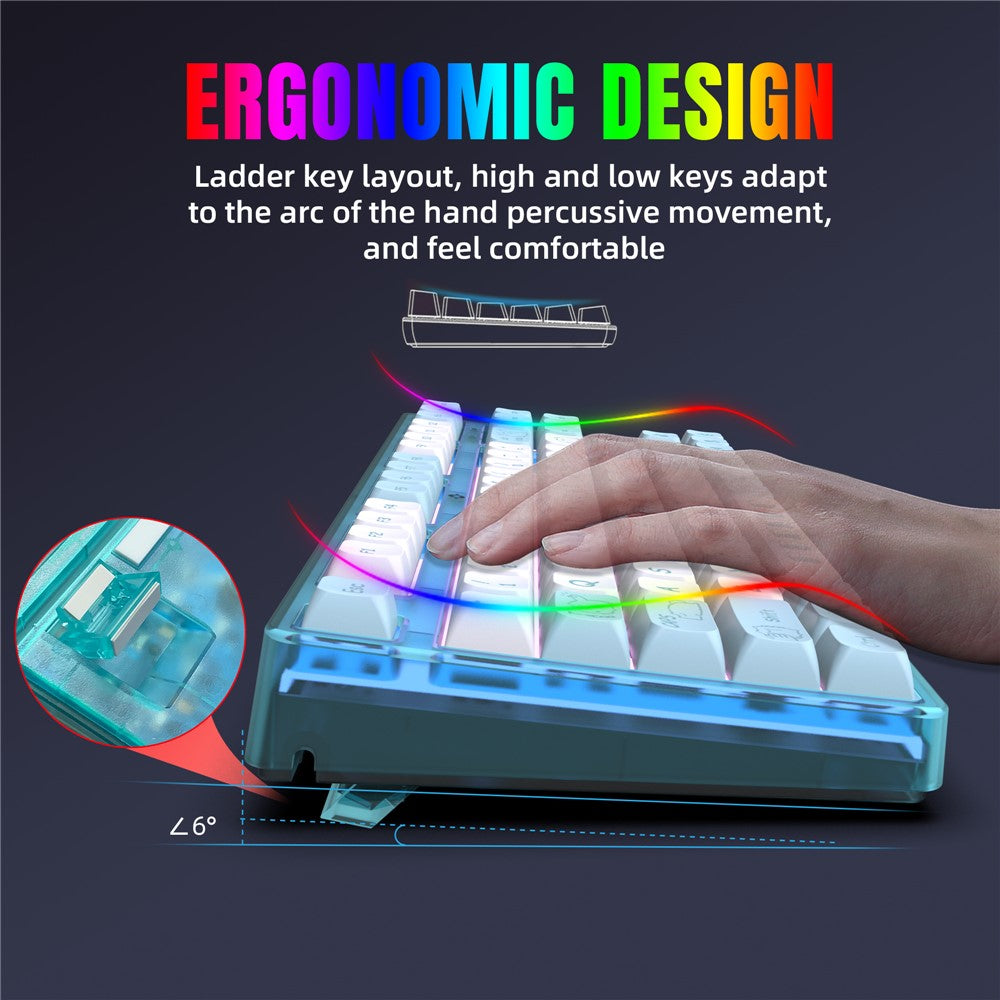 87-Key Ergonomic Mechanical Keyboard – Playful Cartoon Design
