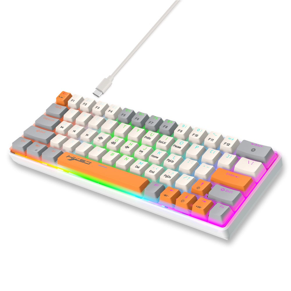 63-Key Wired Mechanical Gaming Keyboard with Backlight Effects