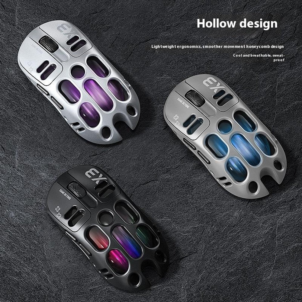 T-WOLF X3 Esports Gaming Mouse – Tri-Mode Wireless, RGB, Hollow Design