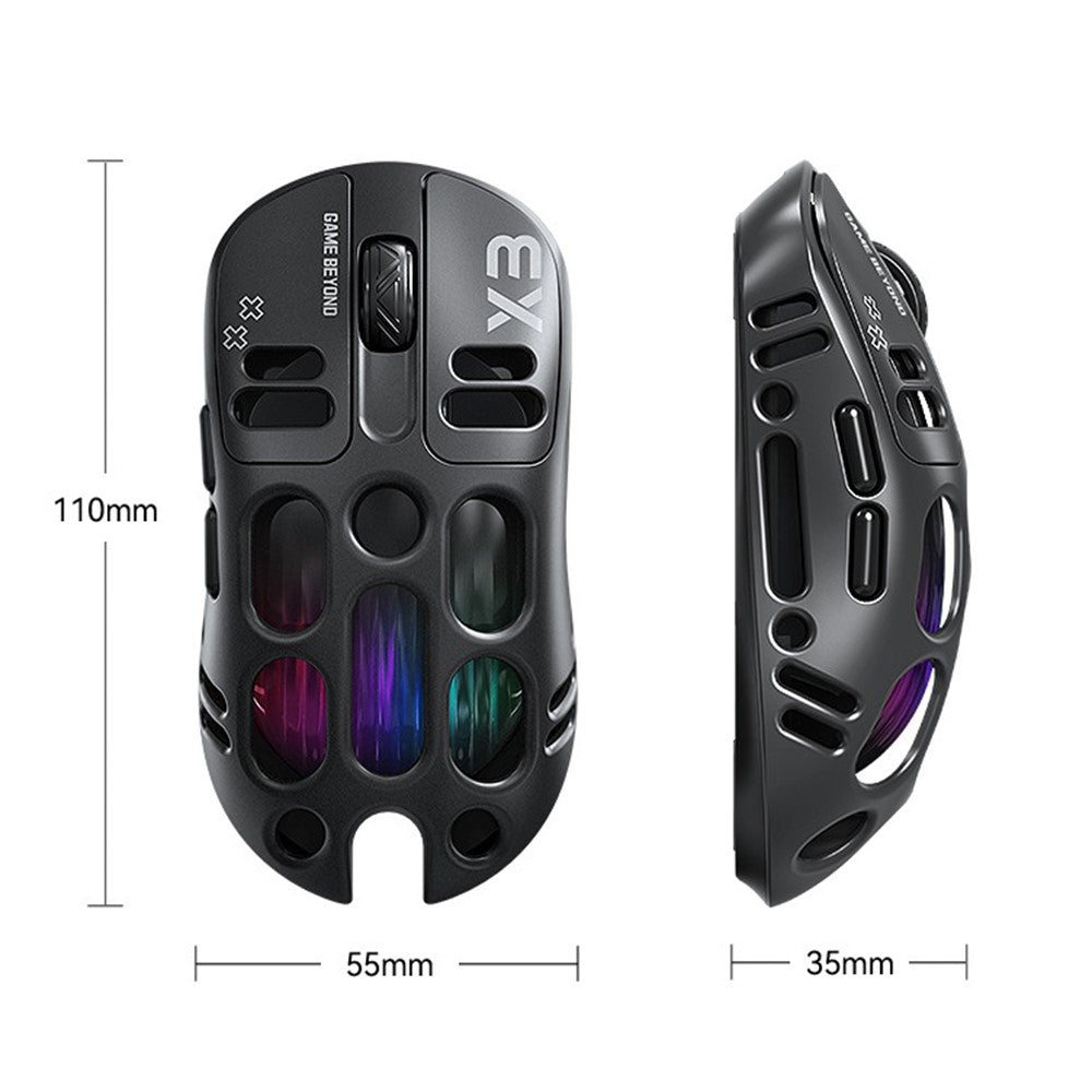 T-WOLF X3 Esports Gaming Mouse – Tri-Mode Wireless, RGB, Hollow Design
