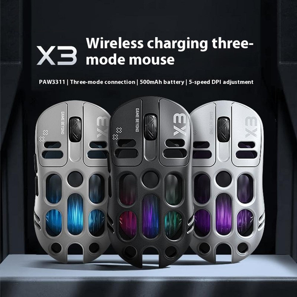 T-WOLF X3 Esports Gaming Mouse – Tri-Mode Wireless, RGB, Hollow Design