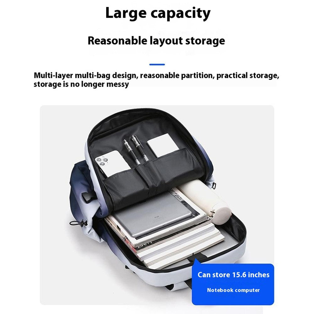 YS3578 Travel Backpack for 15.6-inch Laptop Waterproof Nylon Shoulder Bag with Quick Release Buckle
