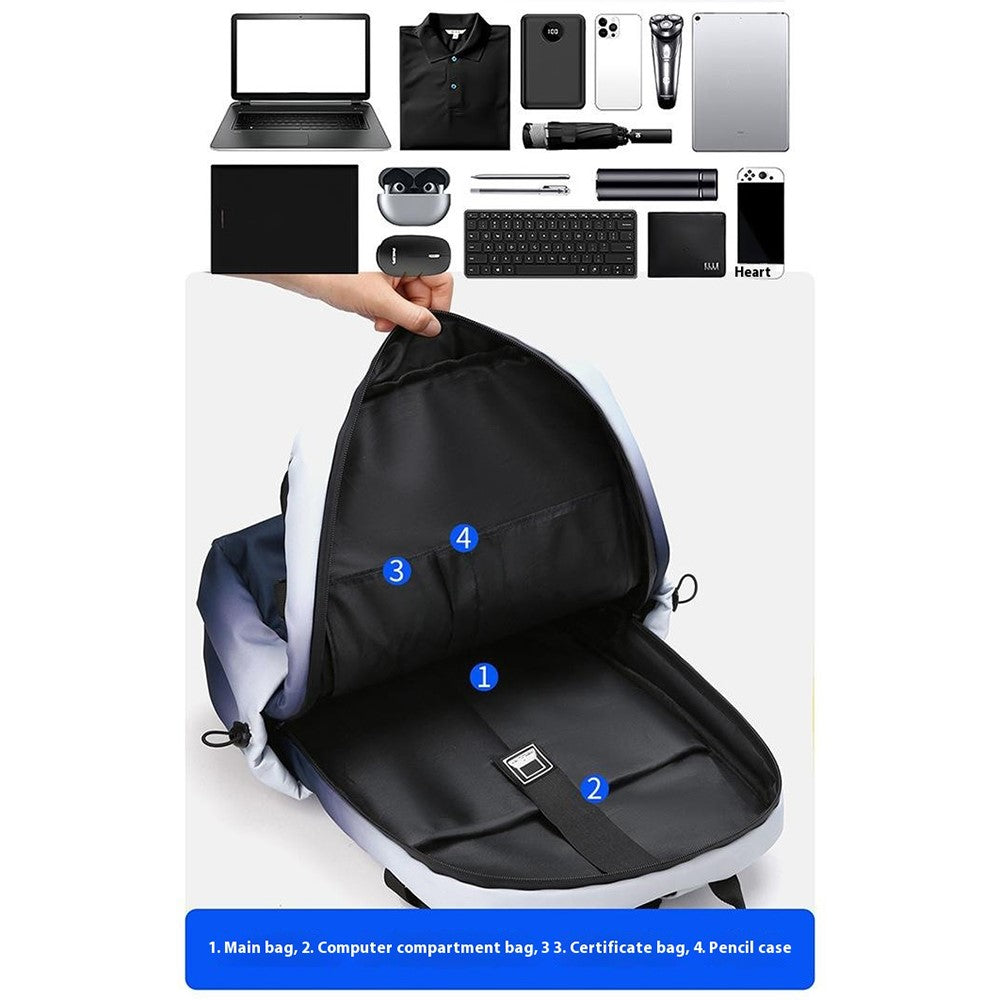 YS3578 Travel Backpack for 15.6-inch Laptop Waterproof Nylon Shoulder Bag with Quick Release Buckle