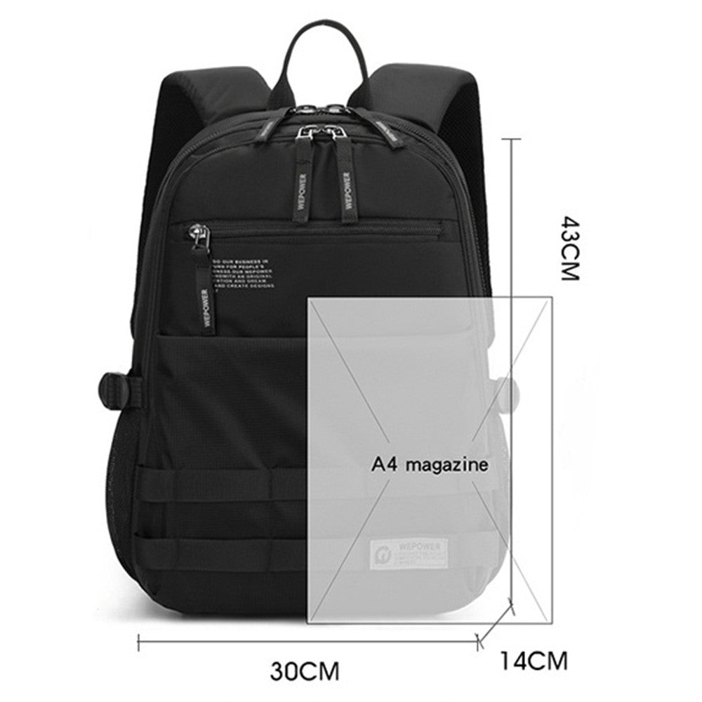 WEPOWER 2329 Waterproof Nylon Casual Daypack Breathable Men Backpack for 14 Inch Laptop